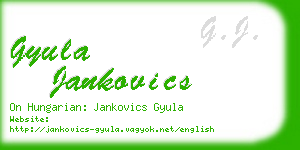 gyula jankovics business card